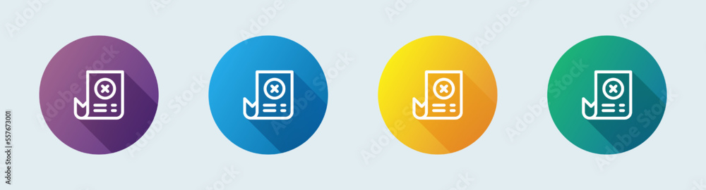 Poster failed transaction line icon in flat design style. error signs vector illustration.