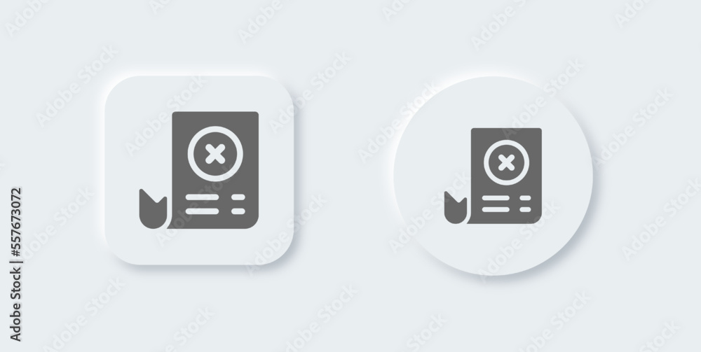 Poster failed transaction solid icon in neomorphic design style. error signs vector illustration.