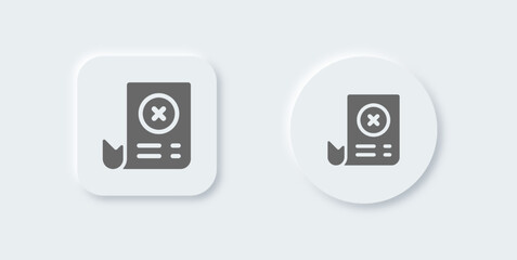 Failed transaction solid icon in neomorphic design style. Error signs vector illustration.