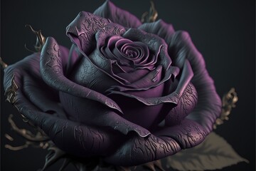 Purple rose closeup Generative AI