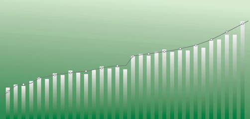 Green business graph. vector illustration