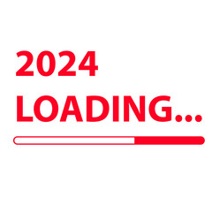 Loading bar for 2024 goal planning business concept, vector illustration for graphic design. new year concept idea.