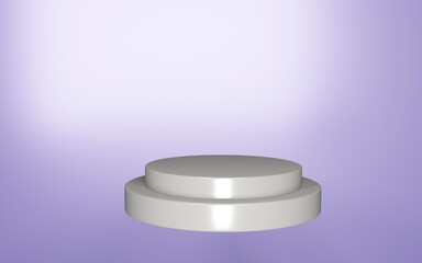 3d rendering pedestal purple and show