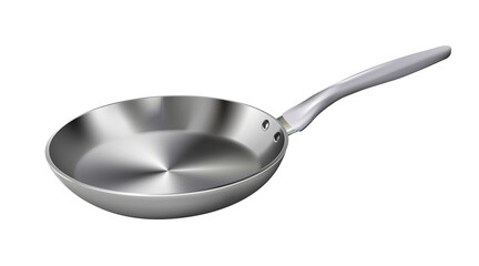 Realistic empty metal frying pan with plastic handle isolated. illustration kitchen utensil. Png