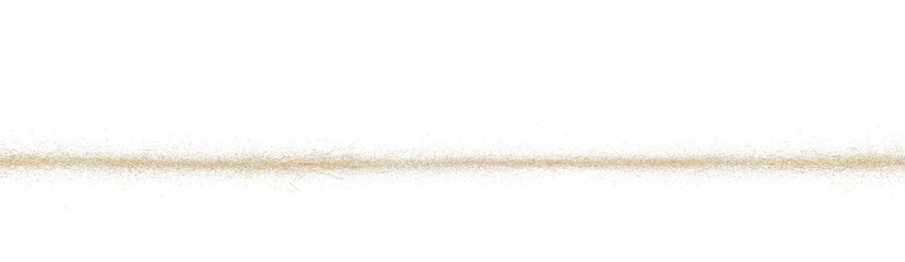Fototapeta na wymiar Golden horizontal stripe, plume crumbs. Gold abstract sprinkled texture, jewelry dust. Sand particles or pieces. Png