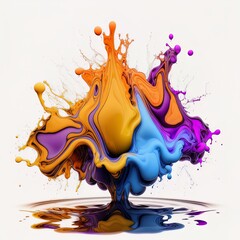AI generated art of colorful Liquid Splash on white background