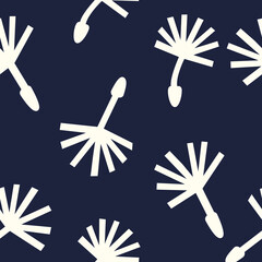 Seamless pattern expressing dandelion spore in a modern monochrome, recommended for wrapping paper, textile pattern, and wallpaper