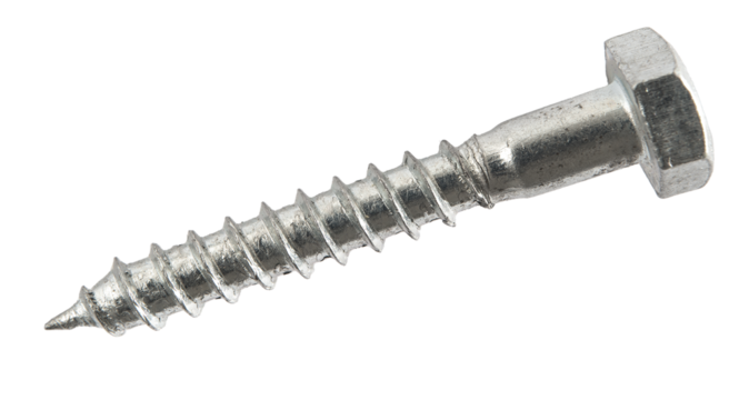 tirefond sur fond transparent