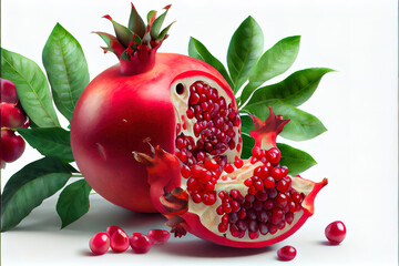 pomegranate on white