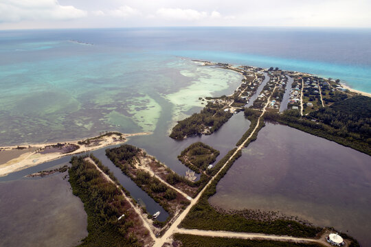 An aerial view of Nixon's Harbour in South Bimini, Bahamas