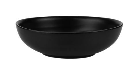 black bowl isolated on transparent png