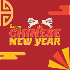 happy chinese new year design year of rabbit