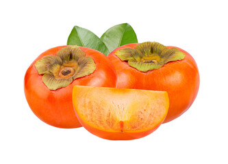 ripe persimmons isolated on transparent png