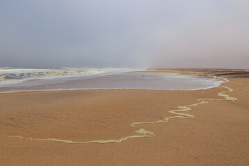 Abandoned shipwreck of the stranded Zeila vessel at the Skeleton Coast, Namibia.