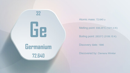 Modern periodic table element Germanium 3D Vector Illustration