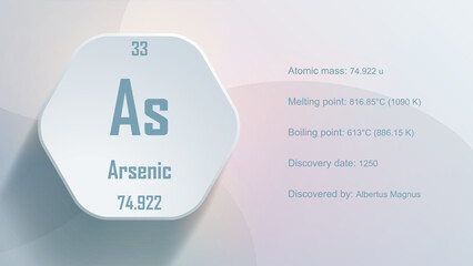Modern periodic table element Arsenic 3D Vector Illustration