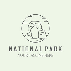 Obraz premium arches national park design minimalist design illustration line art logo