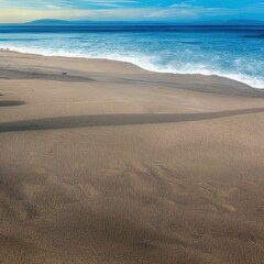 Fototapeta na wymiar Empty sand beach - generative ai