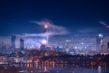 Albania Tirana city new year fireworks