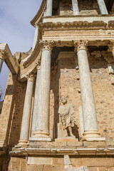 Fototapeta premium Sculpture in the historic roman theater of Merida, Spain