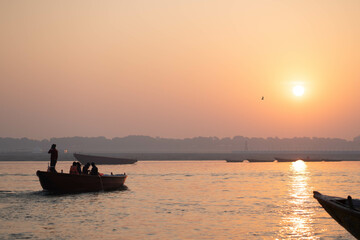 Sunset at Varanasi on the Ganges