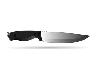 Kitchen knife - survival knife. Vector illustration isolated on white background