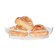 Japanese hokkaido cinnamon rolls. Hot delicious tanjong pastry. Traditional dish of East Asian cuisine.