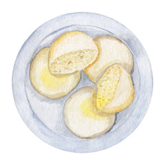 Chinese mantou buns. Soft steam donuts. Asian pastries. Traditional oriental dish.