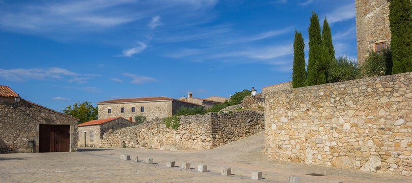 Los Moritos square on top of the hill in Trujillo, Spain
