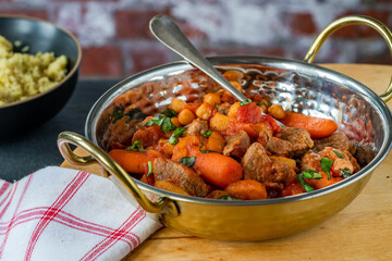 Lamb, carrot and chickpea tajine