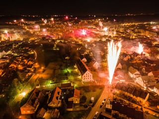 Bavarian City celebrate New Year with fire works