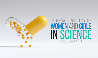 International day of Women and Girls in science is observed every year on February 11, The day recognizes the critical role women and girls play in science and technology. 3D Rendering