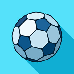 Fototapeta premium Football icon in flat style. Vector Soccer ball on color background. Sport object for you design projects