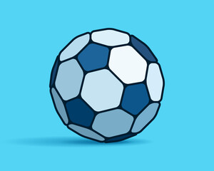 Fototapeta premium Football icon in flat style. Vector Soccer ball on color background. Sport object for you design projects