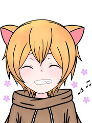 It is an image of an anime girl doing various poses.