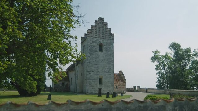Historic H&oslash;jerup Church Overlooking the Baltic Sea, Stevns Klint, Heddinge Seeland