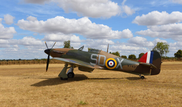 Vintage  Hawker Hurricane I V7497 Second World War fighter plane 