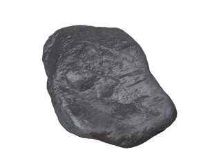 Natural silver ore, precious stone on transparent background.