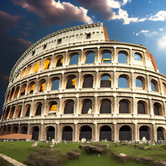 Fototapeta na wymiar Historical sites Rome Italy photoshop manipulation 