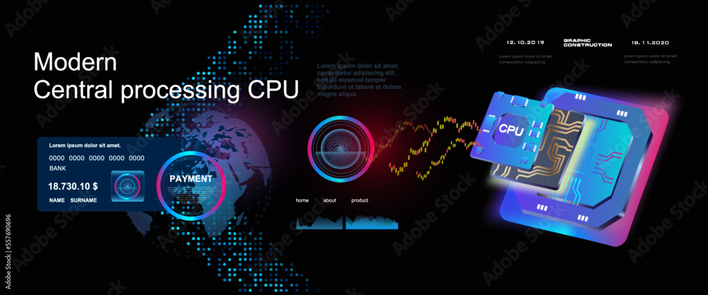 Aufkleber presentation and advertising new generation computer processor. innovative stream processor for comp