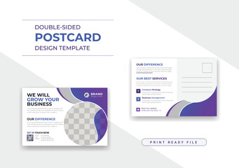 Creative and professional corporate business company postcard design template