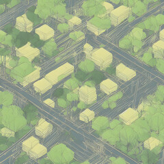 Fototapeta premium Natural environment Tokyo Japan geometric illustration 