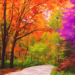 Natural environment Toronto Canada colorful illustration 