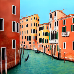 Historical sites Venice Italy painting 
