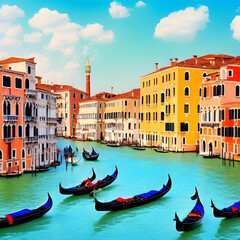Obraz na płótnie Canvas Natural environment Venice Italy pop art style 