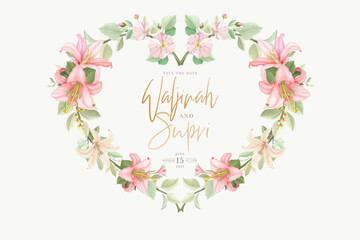 lily floral and leaves wreath design
