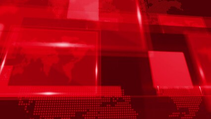 Red background Global earth map rotating digital world breaking news Studio Background for news report and breaking news on world live report. Business .In 4k resolution. - Powered by Adobe
