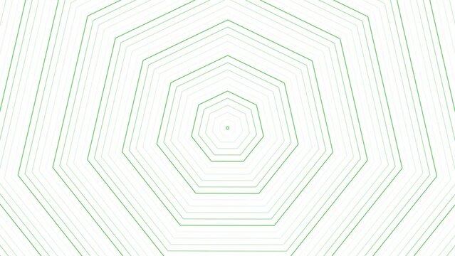 Green bold slim spin heptagon star simple flat geometric on white background loop. Starry heptagonal spinning radio waves endless creative animation. Rotating stars seamless motion graphic backdrop. 