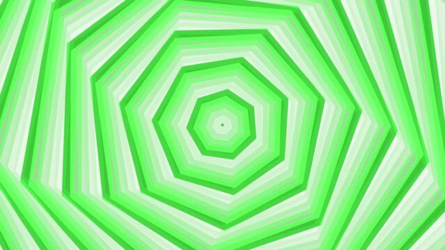 Green bold spin heptagon star simple flat geometric on white background loop. Starry heptagonal spinning radio waves endless creative animation. 