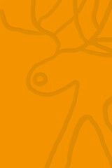 トナカイ、オレンジの背景